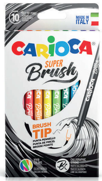 Εικόνα της Carioca Super Brush Μαρκαδόροι Ζωγραφικής Λεπτοί σε 10 Χρώματα
