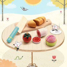 Εικόνα της Djeco Ξύλινο Σετ Κοπής με Πάγκο, Ψωμί, Λαχανικά και Μαχαίρι Παιχνίδια Μίμησης